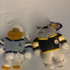 NFL Cowboys and Steelers Stuffed Animals - Blue, Black, Yellow